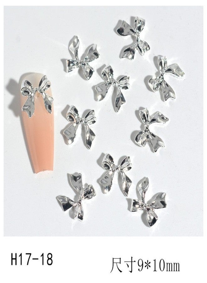Maigitur 60pcs 3D Metal Bow Nail Charms - Alloy, Crystal - Gold, Gray, Silver - 6 Styles, 10pcs Each - Nail Art Decoration - Image 4